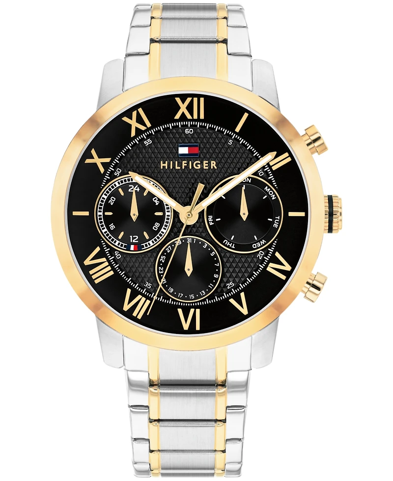 Tommy Hilfiger Men's Multifunction Two Tone Stainless Steel Bracelet Watch, 42mm
