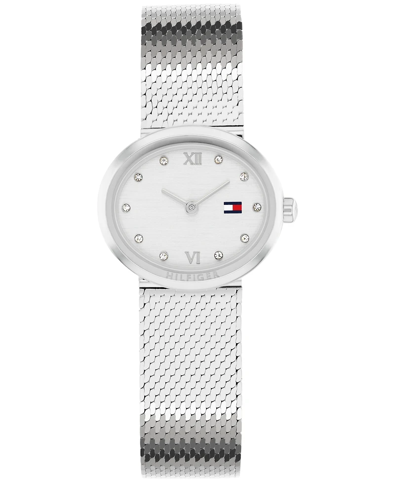 Tommy Hilfiger Women's Quartz Silver Tone Stainless Steel Mesh Bracelet Watch, 25mm