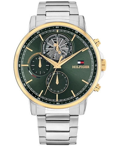 Tommy Hilfiger Men's Multifunction Silver Tone Stainless Steel Bracelet Watch, 44mm