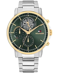 Tommy Hilfiger Men's Multifunction Silver Tone Stainless Steel Bracelet Watch, 44mm