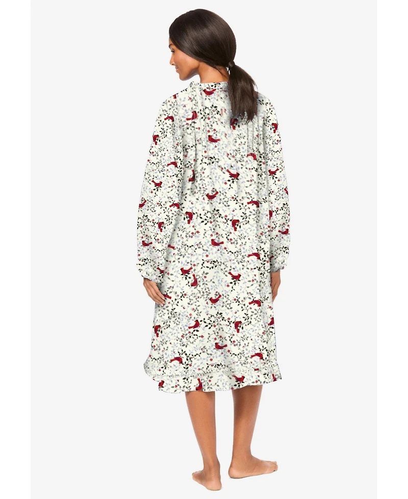 Only Neccessities Women's Cotton Flannel Print Short Gown