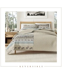 Linery & Co. Wildlife Stripe Microfiber Quilt Set With Shams