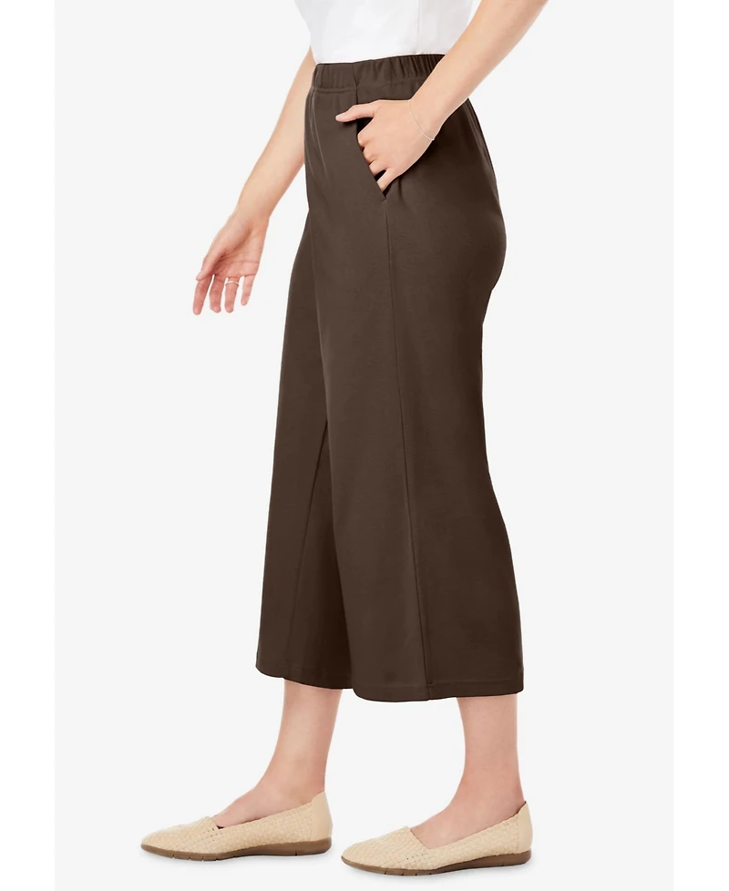 Woman Within Plus 7-Day Knit Culotte
