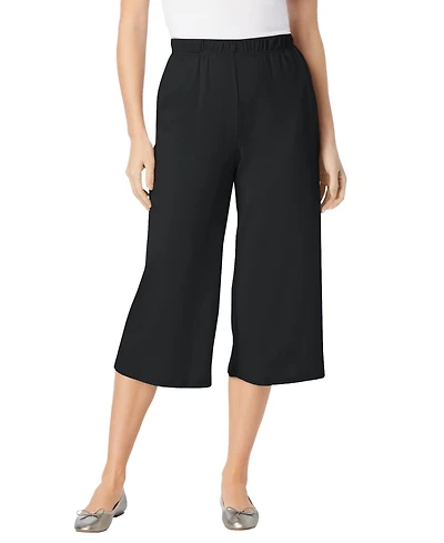 Woman Within Plus 7-Day Knit Culotte