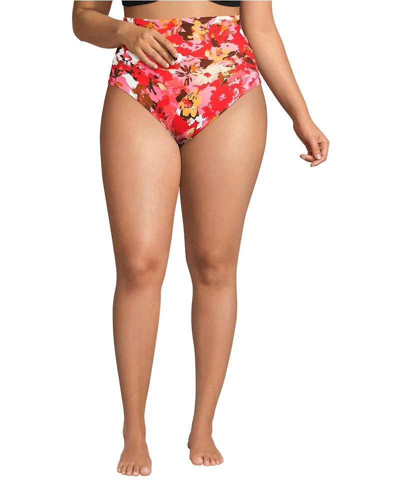 Lands' End Women's Plus SlenderSuit Ultra High Waisted Bikini Bottoms
