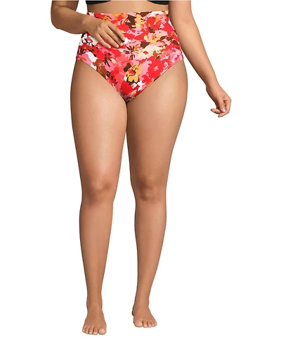 Lands' End Women's Plus SlenderSuit Ultra High Waisted Bikini Bottoms