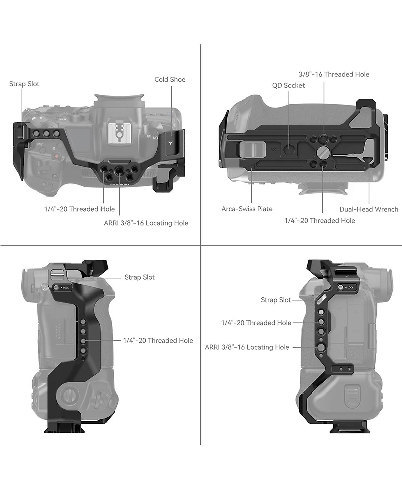 SmallRig Full Camera Cage for Canon Eos R5/R6/R5C/R6 Mark Ii, Requires Bg-R10 Battery Grip