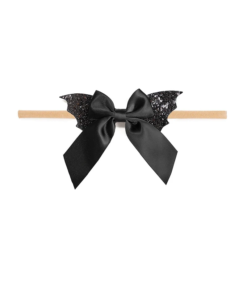 Sweet Wink Baby Girl's Glitter Bat Halloween Coquette Bow Baby Headband