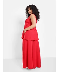 Rebdolls Plus Ribbed Wide Leg Pants W. Pockets