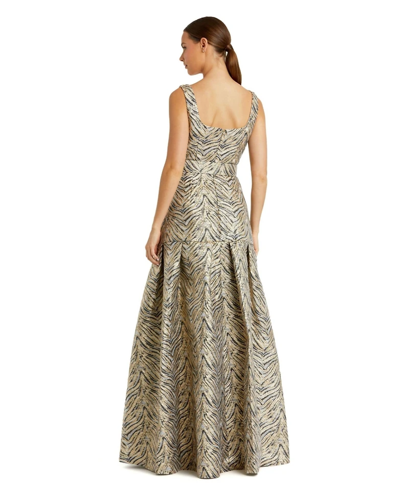 Mac Duggal Women's Sleeveless Brocade Gown With Belt