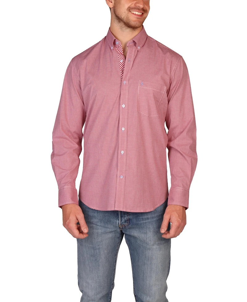 Tailorbyrd Signature Micro Gingham Long Sleeve Shirt