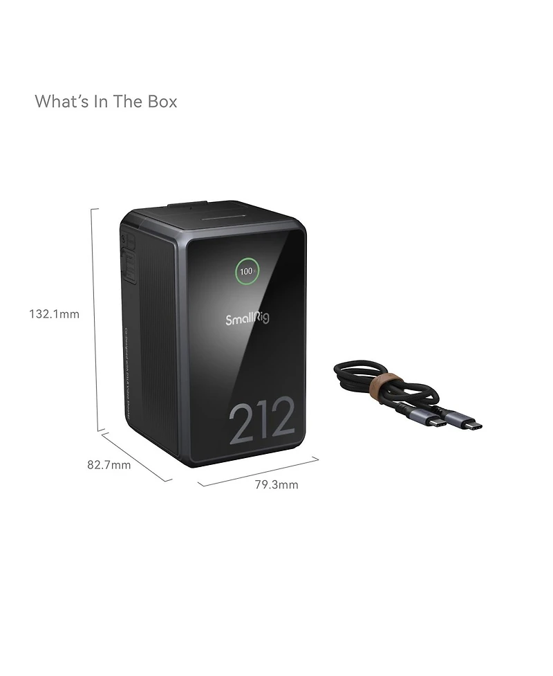 SmallRig x Caleb Pike VB212 212Wh mini V-Mount Rechargeable Lithium-Ion Battery