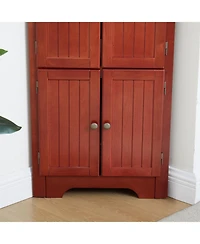 Streamdale 72" Corner Pantry Storage Cabinet 4-Tier, 8 Doors, Adjustable Shelves