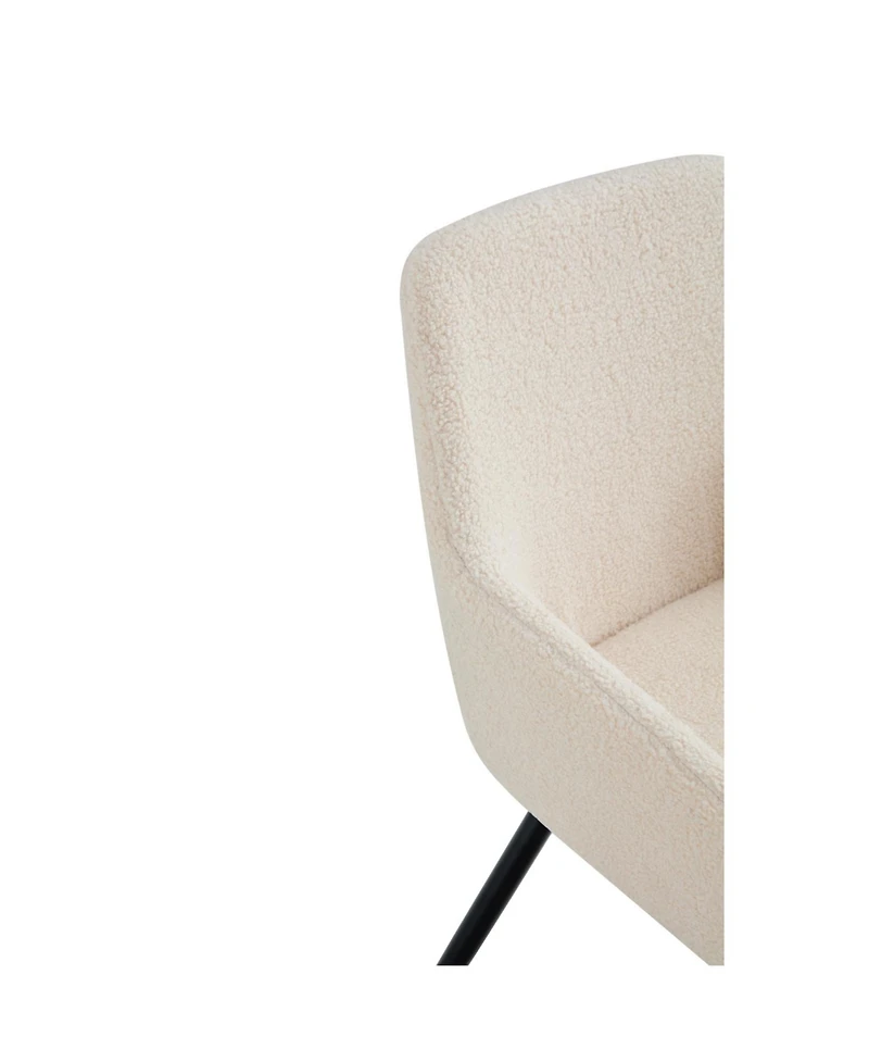 Streamdale Modern Accent Club Chairs, Set of 2, Beige Teddy Fabric