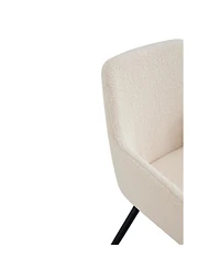 Streamdale Modern Accent Club Chairs, Set of 2, Beige Teddy Fabric