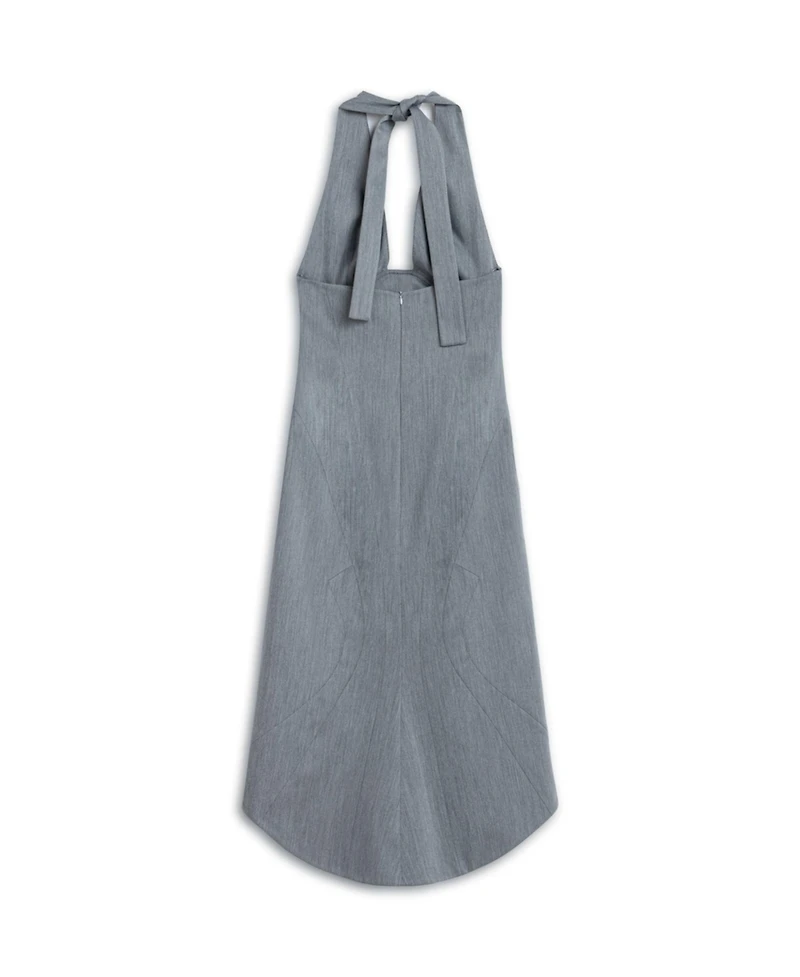 Nocturne Women's Tie Neck Asymmetrical Midi Dress