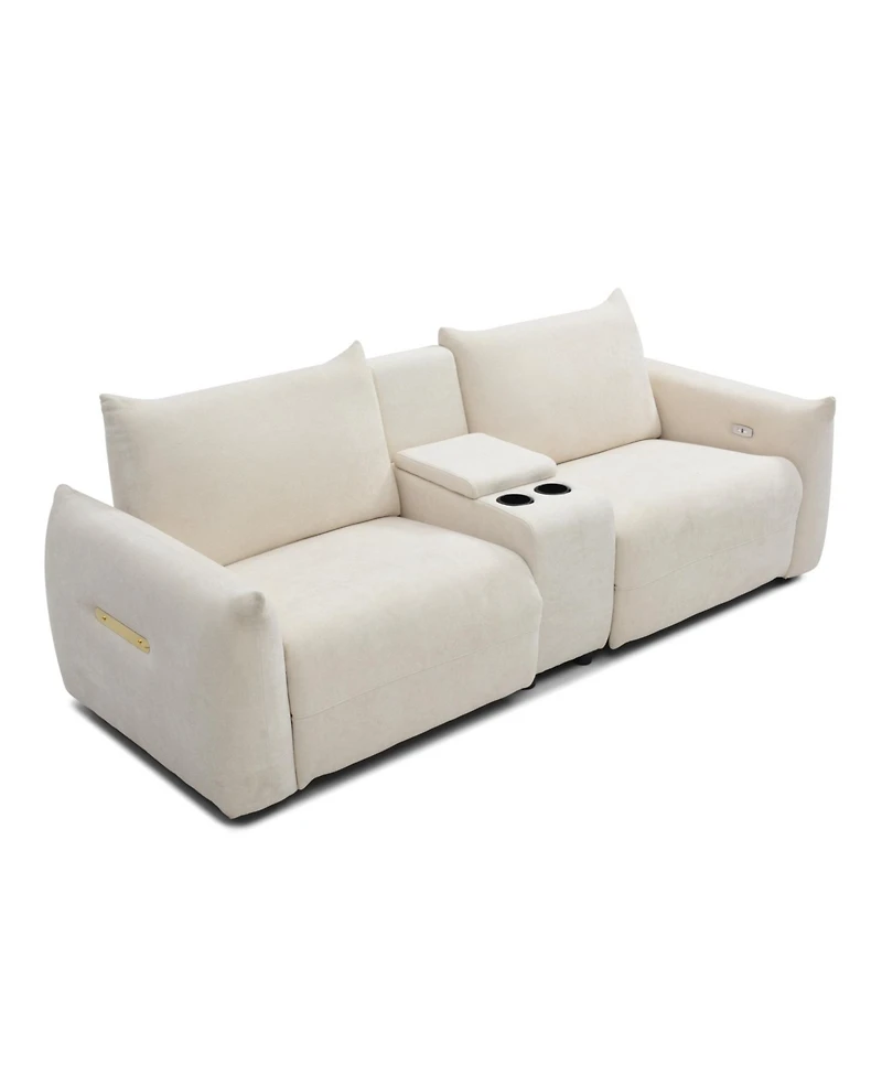 Streamdale Power Lift Sofa with Cup Holders, Usb, Storage, Sleeper, Linen