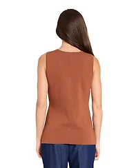 Tahari Asl Women's V-Neck Button-Up Sweater Vest