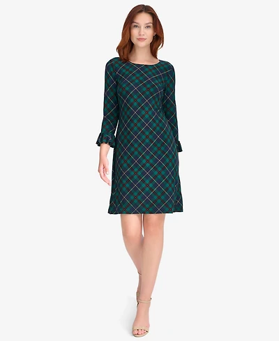 Tommy Hilfiger Women's Plaid Shift Crewneck Dress