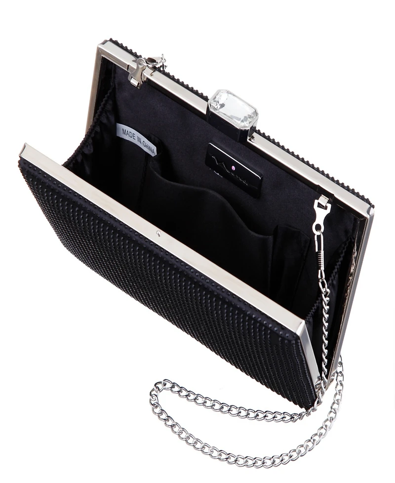 Nina Crystal Minaudiere Lift Lock Clutch