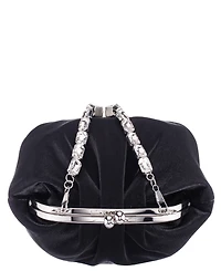 Nina Vintage Style Crystal Handle Frame Clutch