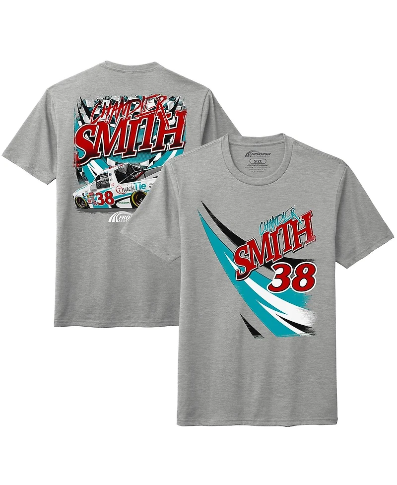 Front Row Men's Heather Gray Chandler Smith Quick Tie Car T-Shirt
