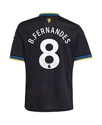 Adidas Big Boys and Girls Bruno Fernandes Black Manchester United 2025/26 Third Replica Player Jersey