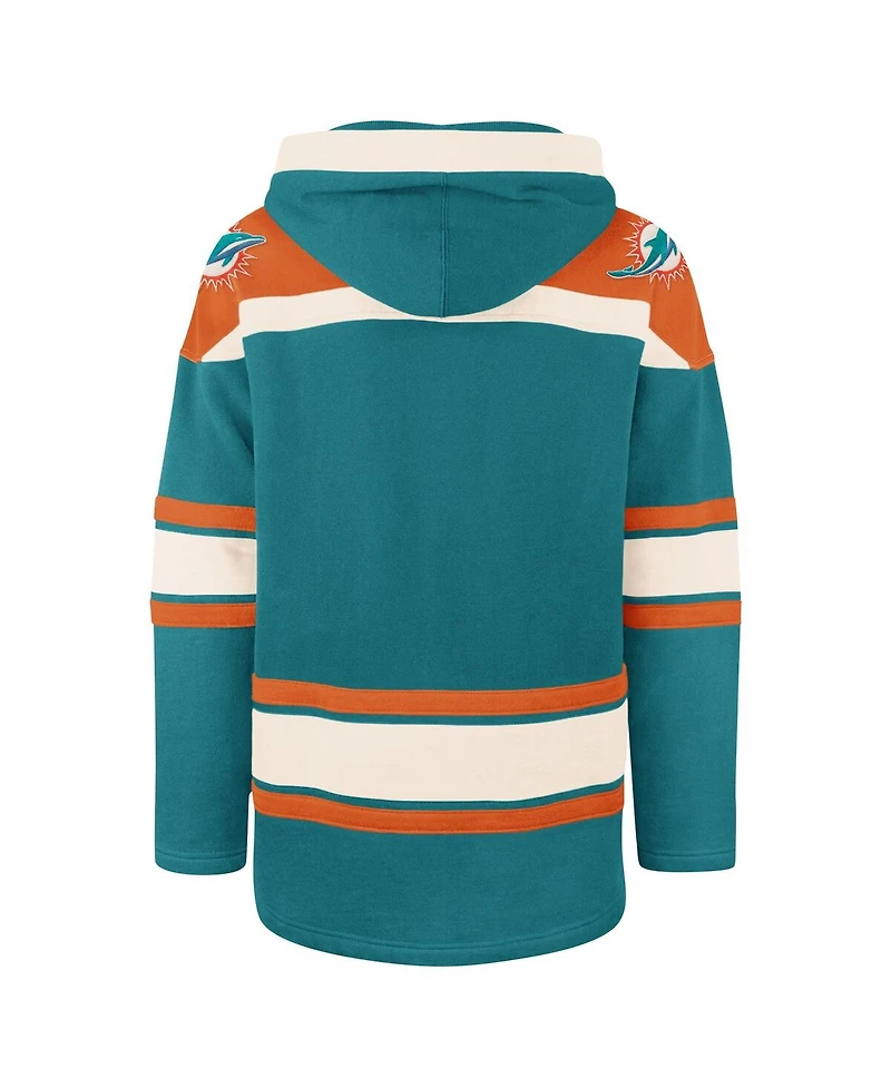 '47 Brand Men's Aqua Miami Dolphins Superior Lacer Pullover Hoodie