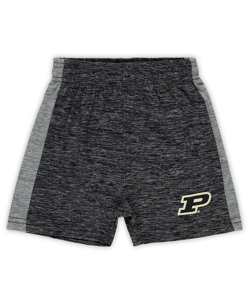 Wes & Willy Toddler 2-Piece Charcoal/Black Purdue Boilermakers Cloudy Yarn T-Shirt and Shorts Set