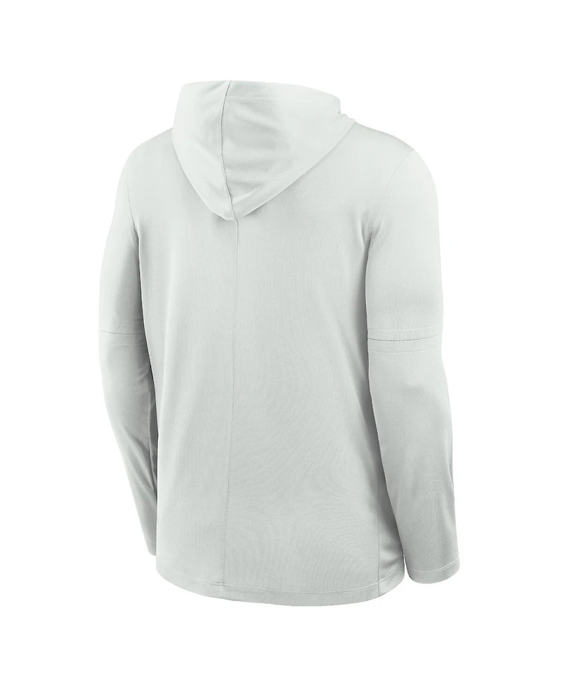 Nike Men's Gray Lightweight Dri-fit Long Sleeve Hoodie T-Shirt