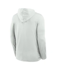 Nike Men's Gray Lightweight Dri-fit Long Sleeve Hoodie T-Shirt