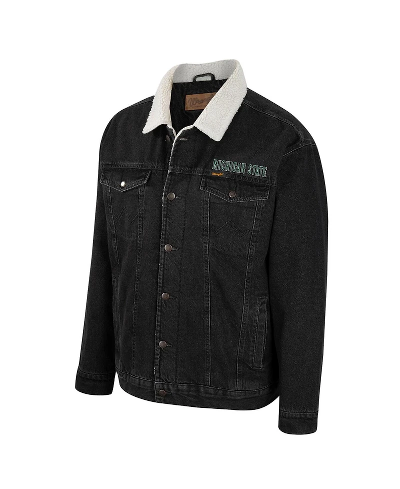 Colosseum x Wrangler Men's Charcoal Michigan State Spartans Western Button-Up Denim Jacket