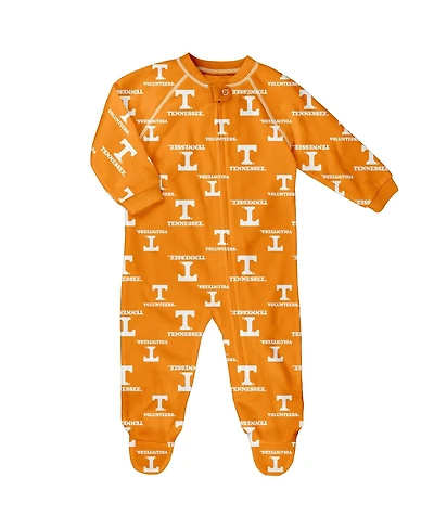 Outerstuff Baby Boys and Girls Orange Tennessee Volunteers All-Over Print Raglan Full-Zip Coverall