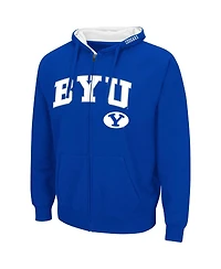Colosseum Men's Navy Byu Cougars Arch Logo 3.0 Full-Zip Hoodie