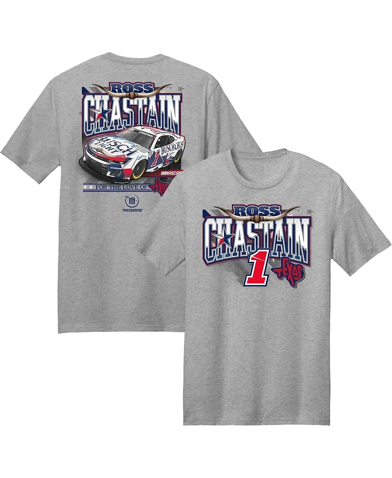 Trackhouse Racing Team Collection Men's Heather Gray Ross Chastain Busch Light Car T-Shirt