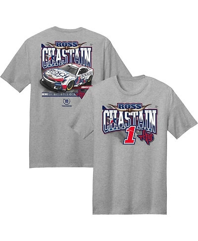 Trackhouse Racing Team Collection Men's Heather Gray Ross Chastain Busch Light Car T-Shirt