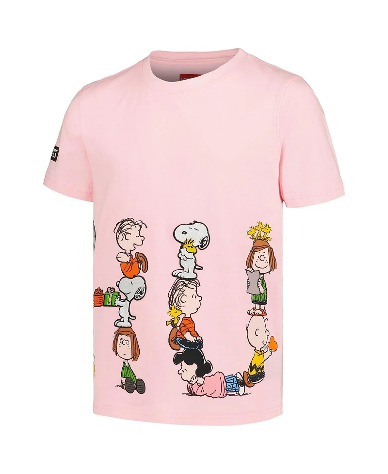 Freeze Max Big Boys and Girls Pink Peanuts Hugs Squad T-Shirt