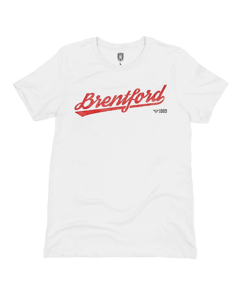 1863FC Men's White Brentford Fc Script T-Shirt