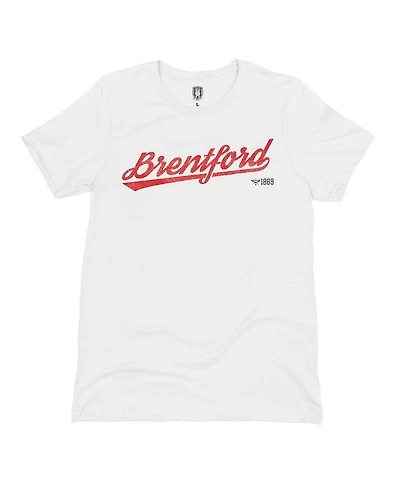1863FC Men's White Brentford Fc Script T-Shirt
