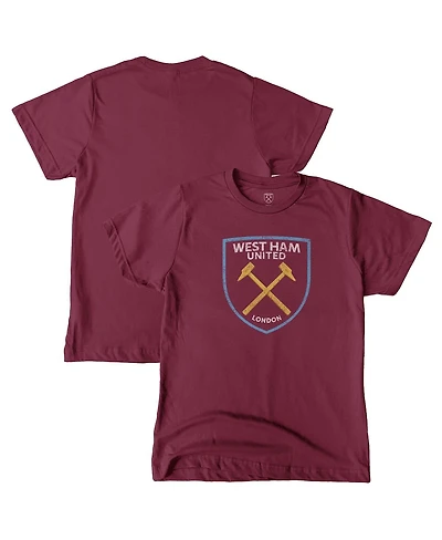 1863FC Big Boys and Girls Claret West Ham United Color Badge T-Shirt