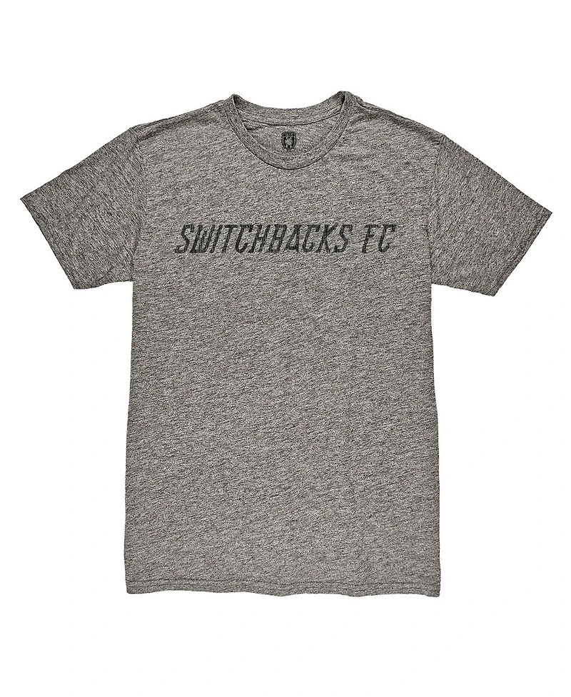 1863FC Men's Heather Gray Colorado Springs Switchbacks Fc Wordmark Tri-Blend T-Shirt
