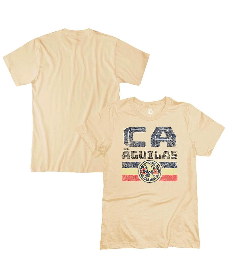 1863FC Men's Tan Club America Retro Stripes T-Shirt