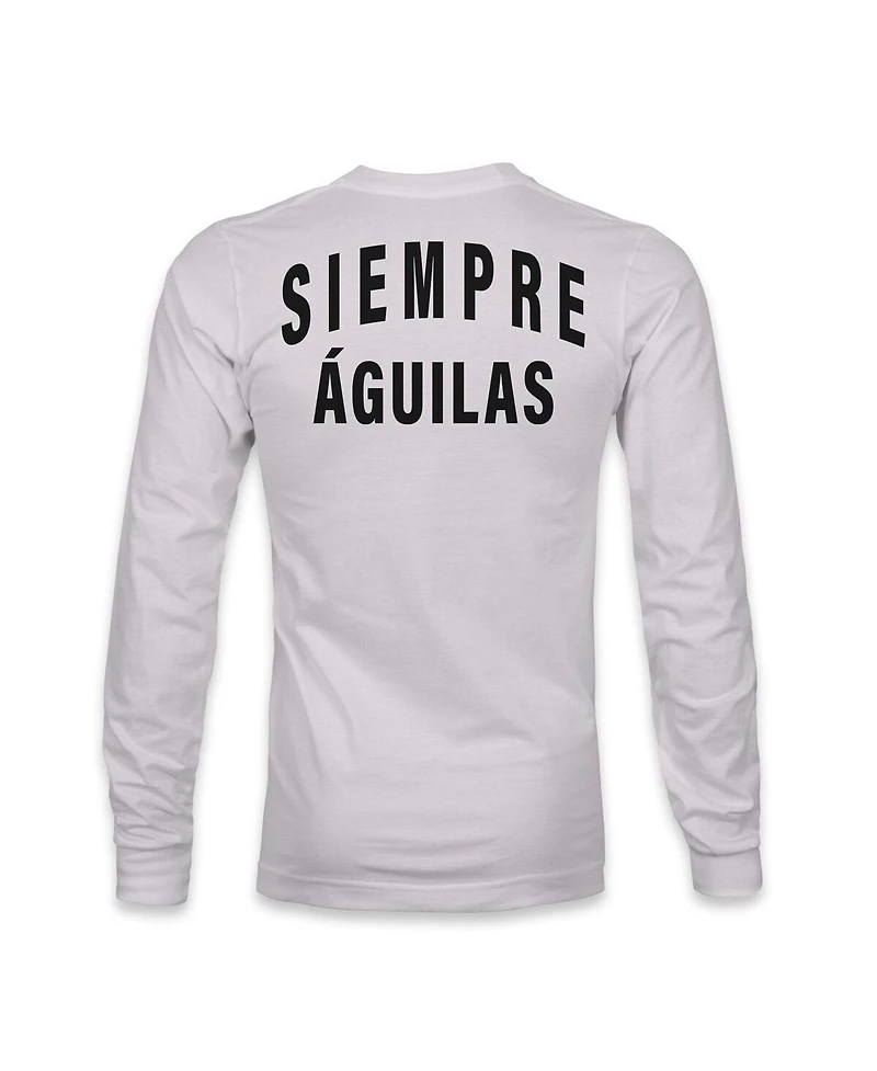 1863FC Men's Gray Club America Back Team Arch Long Sleeve T-Shirt