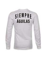 1863FC Men's Gray Club America Back Team Arch Long Sleeve T-Shirt