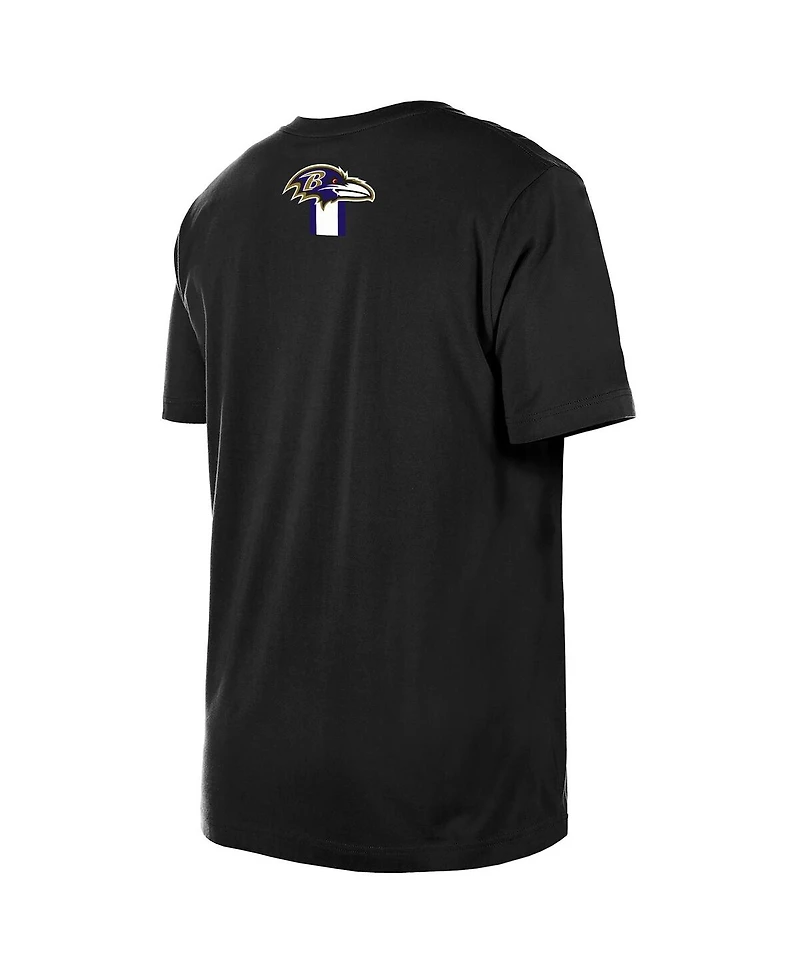 New Era Men's Black Baltimore Ravens 3rd Down High Density Print T-Shirt