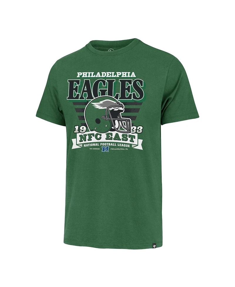 '47 Brand Men's Kelly Green Philadelphia Eagles Stripe Splash Franklin Throwback T-Shirt