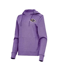 Antigua Women's Heather Purple Baltimore Ravens Justice Pullover Hoodie