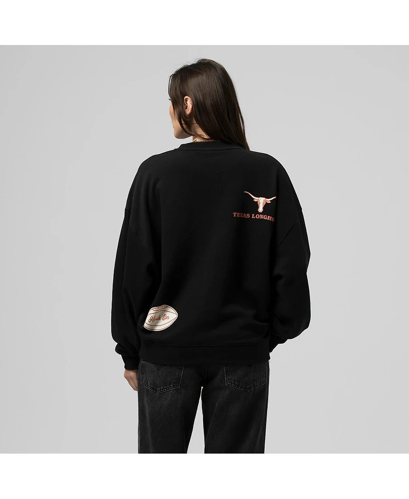 Mitchell & Ness Women's Black Texas Longhorns Multi-Hit Sweatshirt