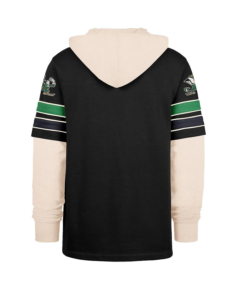 '47 Brand Men's Black Notre Dame Fighting Irish Split Zone Cornerback Lacer Pullover Hoodie