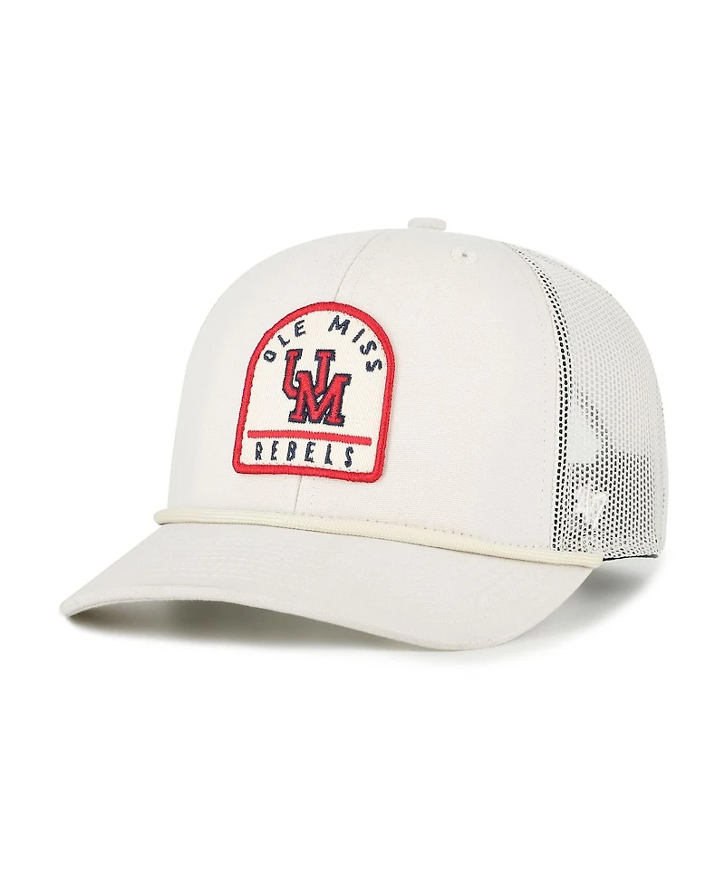 '47 Brand Men's and Women's Cream Ole Miss Rebels Core Inline Gravestone Adjustable Trucker Hat